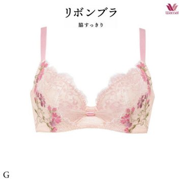 ワコール リボンブラ 脇すっきり ブラジャー BRB413 3/4カップワイヤー Gカップ