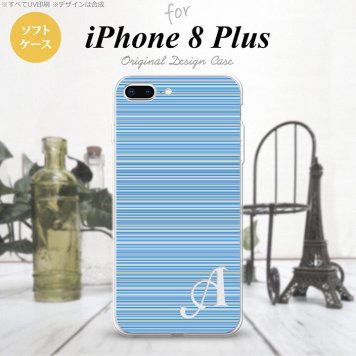 【iPhone8Plus】【スマホケース/スマホカバー】【アイフォン8プラス】iPhone8Plus スマホケース ケース アイフォン8プラス イニシャル ボーダー 青 nk-ip8p-tp1288ini【メール便送料無料】