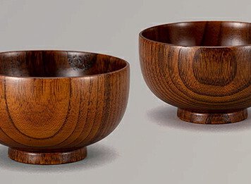 山中塗　木製拭漆夫婦汁椀 インテリア 漆器 盆 カタログギフト 景品 粗品