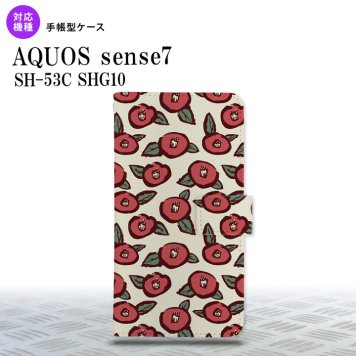 sense7 sense7 手帳型スマホケース カバー つばき ベージュ 2022年 11月発売 nk-004s-sens7-dr1701