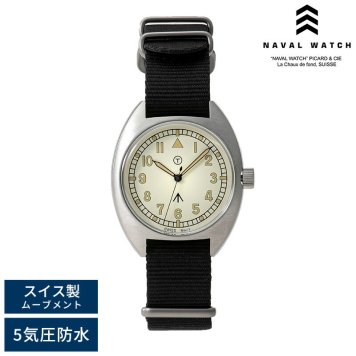 Naval Watch ミリタリーウォッチ 腕時計 MIL.-02C ナバルウォッチアナログ/5気圧防水/文字盤 白/蓄光/