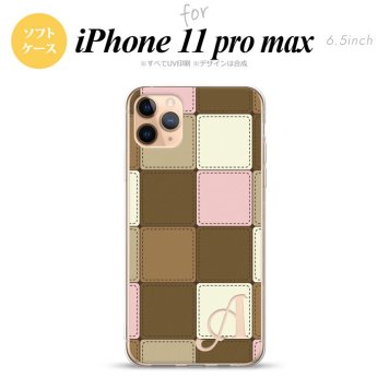iPhone11ProMax iPhone11pro max スマホケース ソフトケース パッチワーク ミックスD 茶 +アルファベット メンズ レディース nk-i11pm-tp1674i