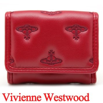 ヴィヴィアンウエストウッド 三つ折り財布 ミニ財布 レディース メンズ 男女兼用 折り財布 Vivienne Westwood ヴィヴィアン マルチオーブ型押し レッド VW4290 (51070057W-S002K-H201) 【2026年秋冬モデル】 【ラッピング無料 誕生日 お祝い プレゼント ギフト 贈り物】