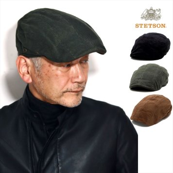 STETSON ハンチング 大きいサイズ メンズ ブランド 秋冬 アメリカ METER コーデュロイ 紳士帽子 アイビーキャップ コットン100％ 帽子 M L LL ハンチング帽子 黒 ブラック オリーブ stetson 帽子通販 ギフト プレゼント 父の日