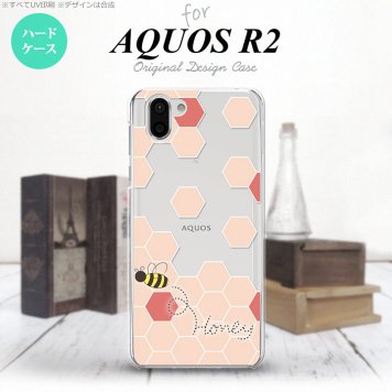 AQUOS R2 アクオス アール2 SH-03K SHV42 専用 スマホケース カバー ハードケース ハニー クリア×赤 nk-r2-1686[スマホ,スマホケース,スマホカバー,ケース,カバー,ジャケット]