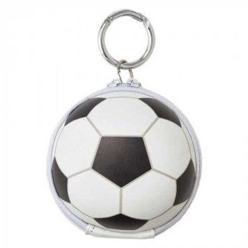 キーケース コインケース サッカーボール型 小銭入れ キーホルダー リール付き カラビナ付き 雑貨 サッカー フットボール スポーツ プレゼント ギフト セトクラフト