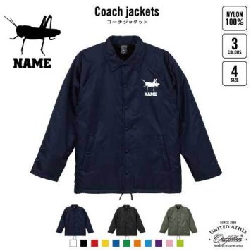 バッタ/名入れボア裏地付きコーチジャケット 左胸ワンポイントミリタリー アメカジ ブラック ネイビー カーキ ストリート ブルゾン アウター 昆虫