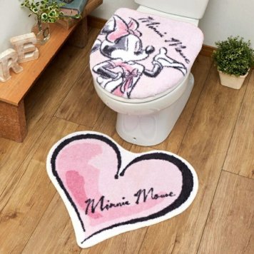 トイレカバー2点セットトイレタリー トイレフタカバー トイレマット 温水洗浄便座用 ウォシュレット ミニーマウス トイレカバー キャラクター SB-529-D Disney ディズニー