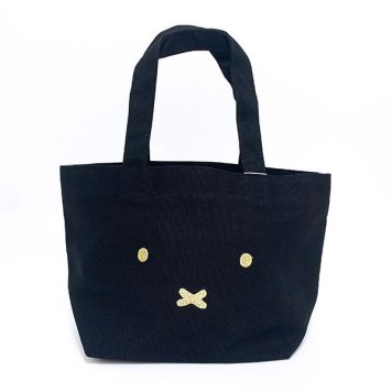 miffy ミッフィー ミニトートバッグ BK モノクロお顔ミッフィー フェイス お買い物バッグ 手提げ ブラック (MCOR)