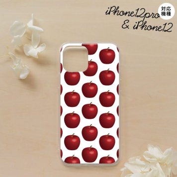 iPhone12/iPhone12pro iPhone12 / iPhone12pro スマホケース ソフトケース りんご 林檎 白 赤 メンズ レディース nk-i12-tp046