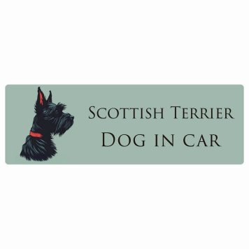 ドッグ カーステッカー イラスト付 Dog in Car スコティッシュテリア Bタイプ セーフティサイン 犬種別 長方形 15x5cm シール リア あおり運転対策 Dog Sticker 屋外 屋内 防水 かわいい おしゃれ 安全対策 カーサイン