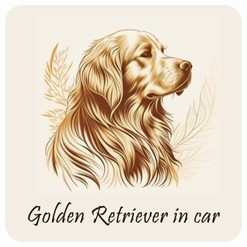 ドッグ カーステッカー 犬 イラスト付 Dog in Car ゴールデンレトリバー B タイプ セーフティサイン 犬種別 正方形 13x13cm シール リア あおり運転対策 Dog Sticker 屋外 屋内 防水 かわいい おしゃれ 安全対策 カーサイン