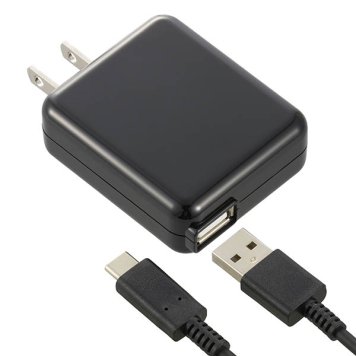 オーム電機 AC充電器+TYPE-Cケーブル(3A/1.5m/ブラック) MAV-AUC1530-K
