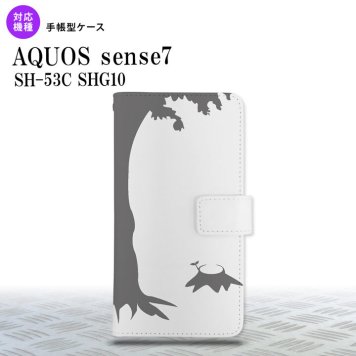 sense7 sense7 手帳型スマホケース カバー 切り株 グレー 2022年 11月発売 nk-004s-sens7-dr198