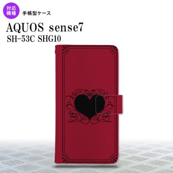 sense7 sense7 手帳型スマホケース カバー ハート 飾り 赤 2022年 11月発売 nk-004s-sens7-dr614