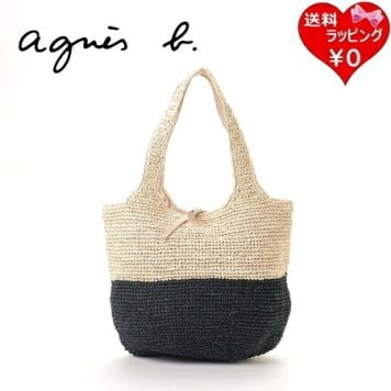 【無料ラッピング】 アニエスベー agnes b トートバッグ ラフィア ブラック ブランド 正規品 新品 ギフト プレゼント 人気 おすすめ 誕生日 記念日 クリスマス 送料無料 abb521798