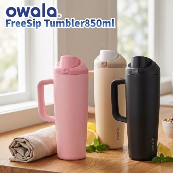 owala オワラ FreeSip タンブラー 850ml フリーシップ 35oz 3重ステンレス構造の保冷ボトル ストローと直飲みの特許取得の2WAY仕様 ボトル側面に取っ手がついてタンブラー型ボトル おしゃれボトル ストロー内蔵 アメリカ発ボトルが日本再上陸