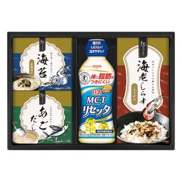 日清MCTリセッタ&和風詰合せ  ／セット・詰め合わせ 調味料 食品 お中元 御中元 ギフト 暑中 残暑 お盆 初盆 新盆 お供 御供 ギフト 2026 送料無料 ギフト プレゼント プチギフト 内祝い 快気祝い 出産祝い 結婚祝い 引出物 新築祝い お返し