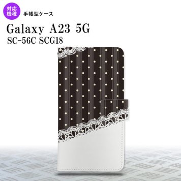 Galaxy A23 GalaxyA23 手帳型スマホケース カバー ドット レース 黒 2022年 10月発売 nk-004s-a23-dr1619
