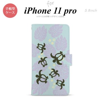 iPhone11Pro iPhone11 Pro 手帳型スマホケース カバー ホヌ 小 青  nk-004s-i11p-dr1468