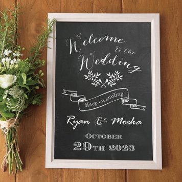 ブラックボードスタイルウェルカムボード Design.01結婚式 披露宴 ウェディング ウエルカムスペース おしゃれ 黒板 ブラックボード チョークボード ラスティック＆クラシック