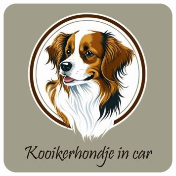 ドッグ カーステッカー イラスト付 Dog in Car コーイケルホーンディエ Aタイプ セーフティサイン 犬種別 正方形 13x13cm シール リア あおり運転対策 Dog Sticker 屋外 屋内 防水 かわいい おしゃれ 安全対策 カーサイン