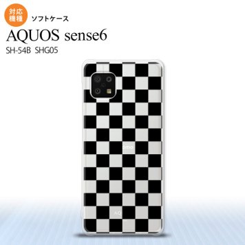 SH-54B SHG05 AQUOS sense6 スマホケース ソフトケース スクエア 黒 メンズ レディース nk-sens6-tp031
