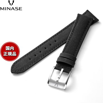 ミナセ MINASE 腕時計 替えバンド ベルト ストラップ メンズ MASTER CRAFT J3 マスタークラフト J3 ラバー ワンタッチストラップ（美錠付） ブラック J3-RBK18-01