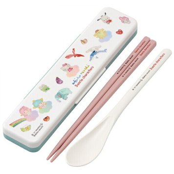 サンリオキャラクターズ×akiko obuchi 抗菌音のならないコンビセット 箸18cm ※送料無料(ポスト投函)