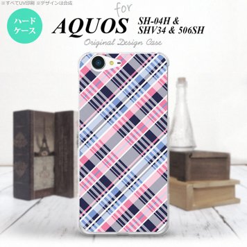 【SH04H】【スマホケース/スマホカバー】【アクオス ゼータ】SH04H スマホケース AQUOS ZETA SH04H カバー アクオス ゼータ チェックA ピンク青 nk-sh04h-439【メール便送料無料】