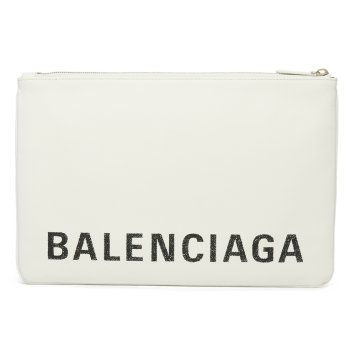 バレンシアガ BALENCIAGA クラッチバッグ ポーチ 529313 0OTA3 9000 VILLE POUCH L BLANC/L NOIR ホワイト