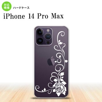 iPhone14 ProMax iPhone14 Pro Max スマホケース 背面ケース ハードケース バラ B クリア 白 2022年 9月発売 nk-i14pm-1070