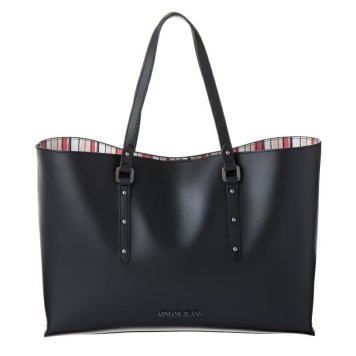 アルマーニジーンズ ARMANI JEANS バッグ 922171 7P757 00020 トートバッグ ショルダーバッグ BLACK ブラック/ピンク系ストライプ柄