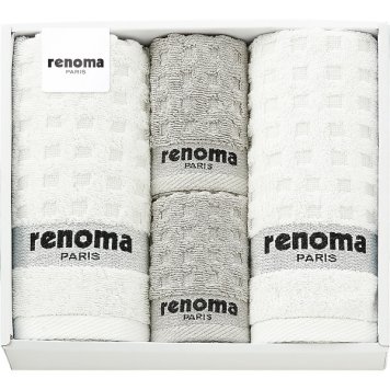 【直送】renoma レノマ フェイスタオル タオルハンカチ セット [26-7515-090] RE2640 綿100% ベトナム製 フェイスタオル2枚 タオルハンカチ2枚 贈り物 ギフト プレゼント 内祝い お返し