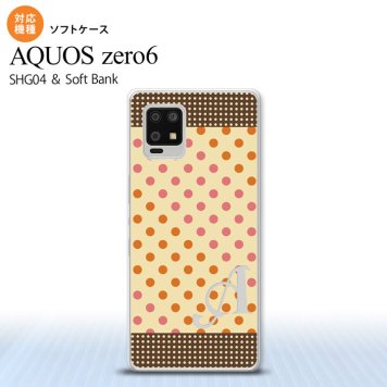 SHG04 SHG04 ZERO6 AQUOS zero6 スマホケース ソフトケース ドット 水玉 C ベージュ オレンジ +アルファベット メンズ レディース nk-zero6-tp1648i