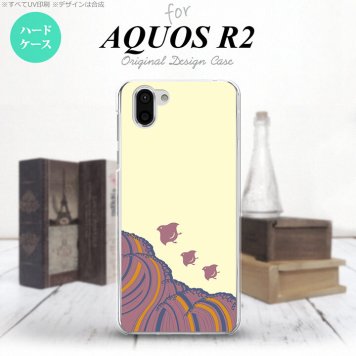 AQUOS R2 アクオス アール2 SH-03K SHV42 専用 スマホケース カバー ハードケース 波鳥 黄 nk-r2-1733[スマホ,スマホケース,スマホカバー,ケース,カバー,ジャケット]