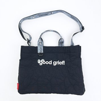スヌーピー キルトショルダーバッグ(大) ブラック ルートート ROOTOTE SNOOPY 送料込み