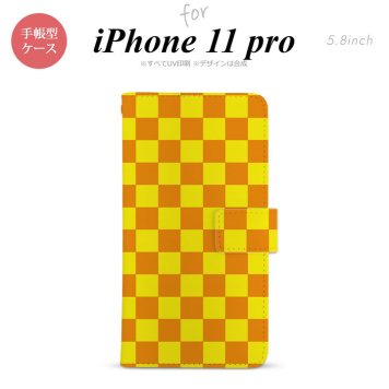 iPhone11Pro iPhone11 Pro 手帳型スマホケース カバー スクエア 黄 オレンジ  nk-004s-i11p-dr767