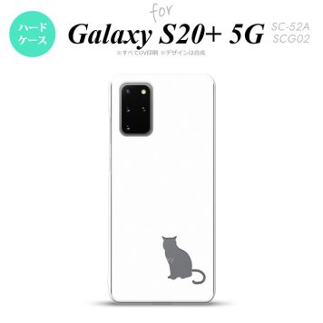 SC-52A SCG02 Galaxy S20+ 5G スマホケース ハードケース 猫 影 白 クリア メンズ レディース nk-s20p-428