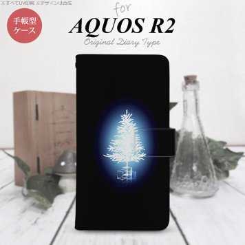 SH-03K/SHV42/706SH AQUOS R2 手帳型スマホケース カバー ツリー 青  nk-004s-r2-dr624