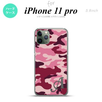 iPhone11Pro iPhone11 Pro スマホケース ハードケース ウッドランド 迷彩 B ピンク +アルファベット メンズ レディース nk-i11p-1148i