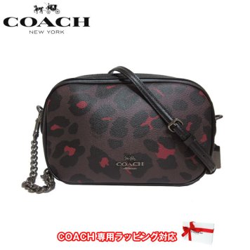 コーチ アウトレット COACH ショルダーバッグ F39587 PVC レオパード プリント アイラ チェーン クロスボディー / ポシェット QBL7C(オックスブラッド)【RCP】【楽天カード分割】