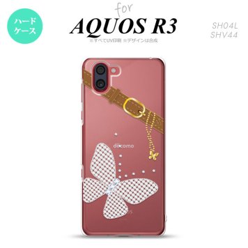 SH-04L SHV44 R3 AQUOS R3 スマホケース カバー バタフライ 蝶 F クリア nk-r3-323