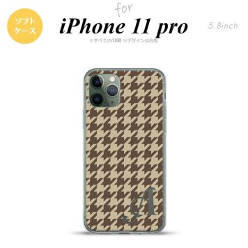 iPhone11Pro iPhone11 Pro スマホケース ソフトケース 千鳥 格子 大 茶 +アルファベット メンズ レディース nk-i11p-tp925i