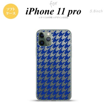 iPhone11Pro iPhone11 Pro スマホケース ソフトケース 千鳥 格子 大 青 クリア メンズ レディース nk-i11p-tp921