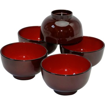 レンジ汁椀 溜内朱 5客揃 4479(包装･のし可) 4536919044799
