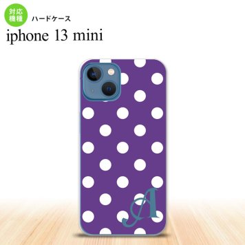 iPhone13mini iPhone13 mini ケース ハードケース ドット 水玉 B 紫 +アルファベット  nk-i13m-834i