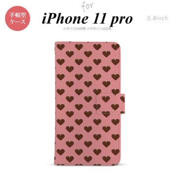 iPhone11Pro iPhone11 Pro 手帳型スマホケース カバー ハート ピンク  nk-004s-i11p-dr173