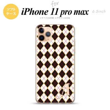 iPhone11ProMax iPhone11pro max スマホケース ソフトケース アーガイル 黒 赤 +アルファベット メンズ レディース nk-i11pm-tp1401i