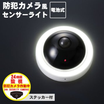 防犯カメラ ダミー センサーライト 人感センサー ダミーカメラ ドーム型 屋外 電池式 カメラ型 防犯対策 防滴 明るい 防犯グッズ 監視カメラ ダミーカメラ センサーライト